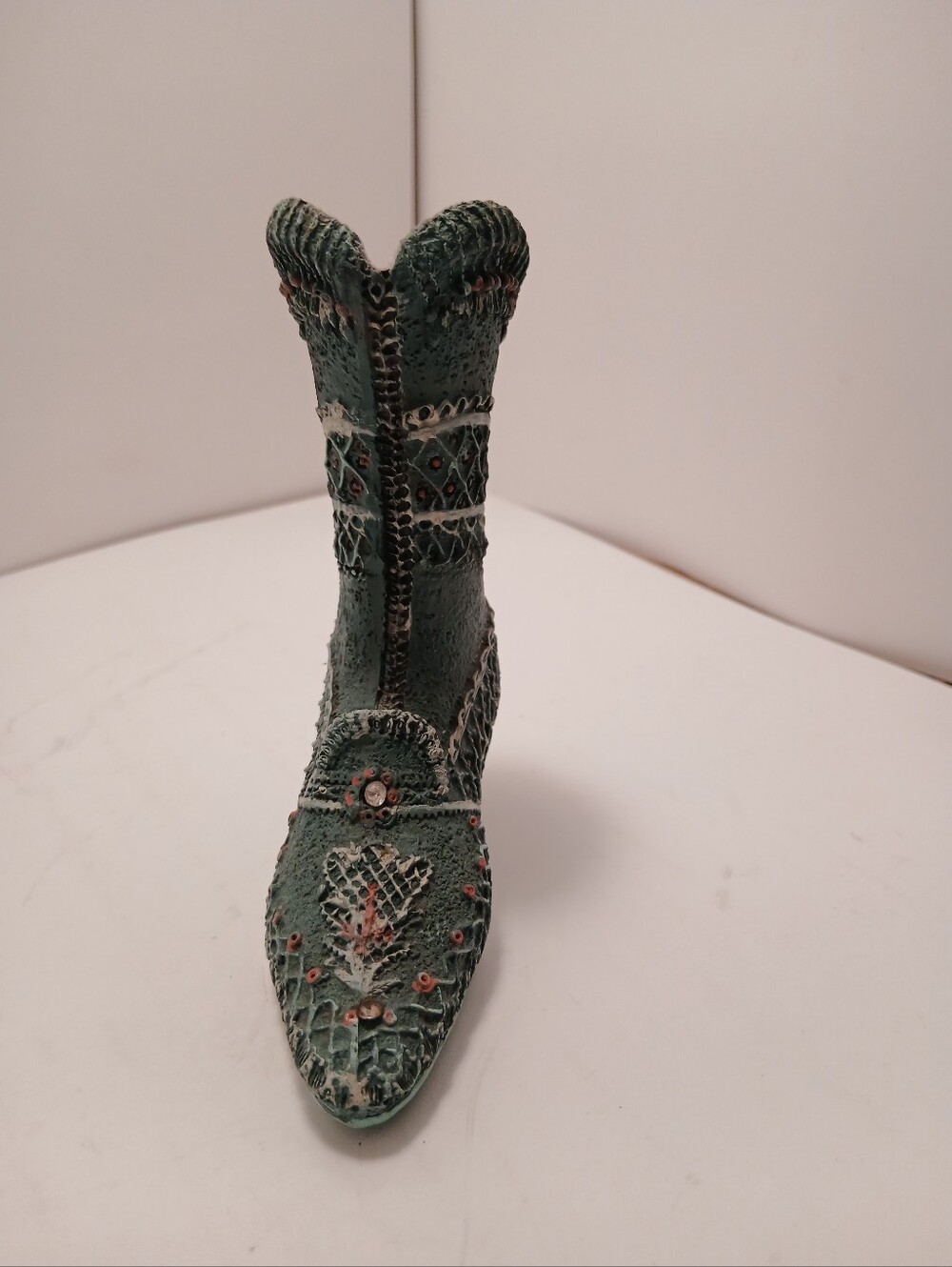 Women’s Embossed Green Western Ankle Boot